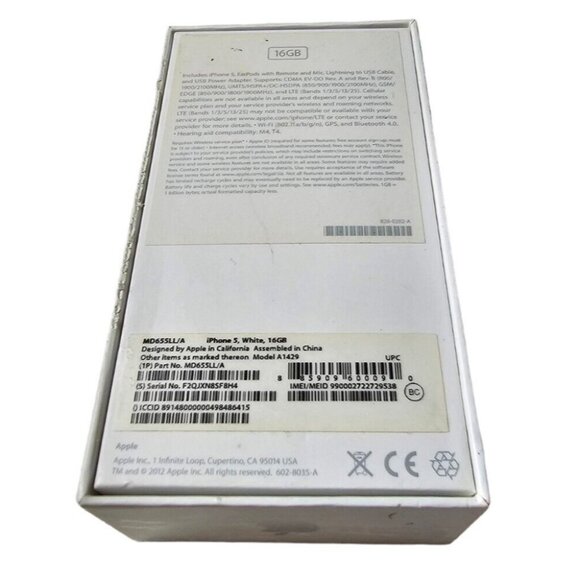 Apple iPhone 5 EMPTY Box Packaging Inserts ONLY NO PHONE White 16GB MD655LL/A - Picture 4 of 6